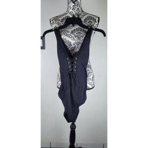 Becca Women's One-Piece Swimsuit - Black, Small Whit Front Laces $158